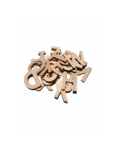 Accesorii creatie - lemn - alfabet, 2.4x4.5cm, set 26 buc, Colorarte