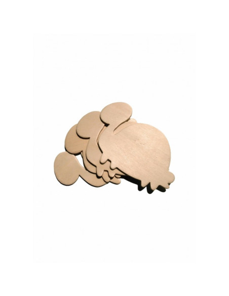 Accesorii creatie - lemn - broaste testoase, set 4 buc, Colorarte