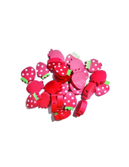 Accesorii creatie - lemn - nasturi capsuna, diverse culori, 1.5cm, set 25 buc, Colorarte