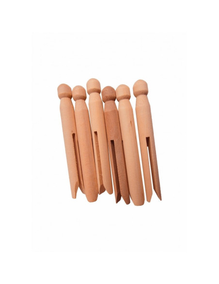Accesorii creatie - lemn - doll pins, natur, set 6 buc, Colorarte