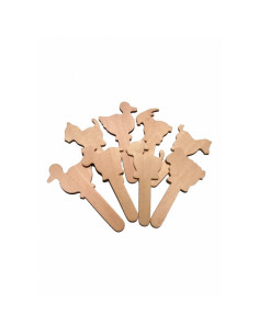Accesorii creatie - lemn - mixt animal domestic, set 6 buc, Colorarte