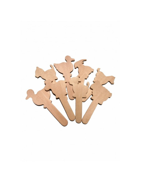 Accesorii creatie - lemn - mixt animal domestic, set 6 buc, Colorarte