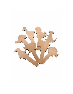 Accesorii creatie - lemn - mixt animal salbatic, set 8 buc, Colorarte