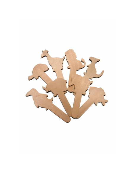 Accesorii creatie - lemn - mixt animal salbatic, set 8 buc, Colorarte
