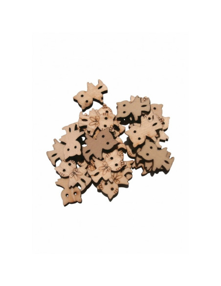Accesorii creatie - lemn - pisica, set 20-22g, Colorarte