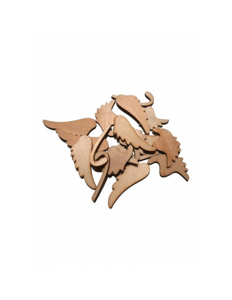 Accesorii creatie - lemn - mixt aripi ingeri + bastonase, set 20 buc, Colorarte