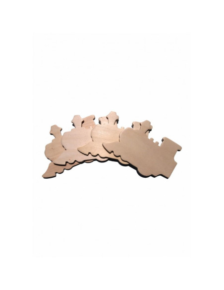 Accesorii creatie - lemn - locomotive, set 4 buc, Colorarte