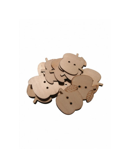 Accesorii creatie - lemn - mar, natur, set 12 buc, Colorarte