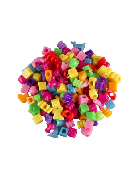 Accesorii creatie - margele plastic, diverse modele, didactic, 50g, set 150-250 buc, Colorarte