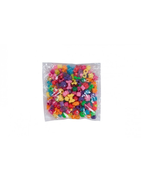 Accesorii creatie - margele plastic, diverse modele, didactic, 50g, set 150-250 buc, Colorarte