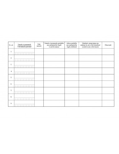 C003 Registru pentru înscrierea copiilor in gradinita - coperta arhiva