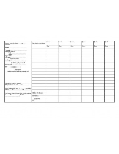 C019 Registru matricol pentru invatamant primar - coperta imitatie piele