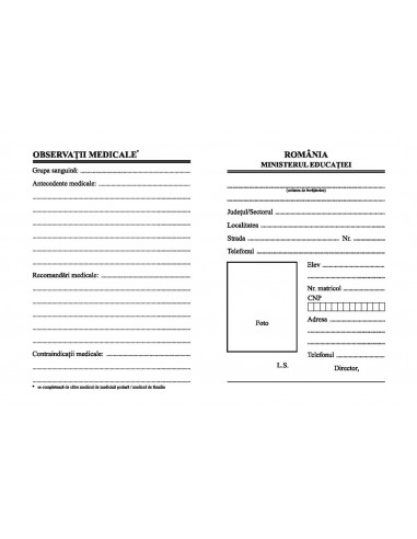 C044 Carnet de elev pentru clasele V-VIII