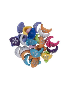 Accesorii creatie - cercelusi plastic, diverse culori, 15mm, set 40 buc, Colorarte
