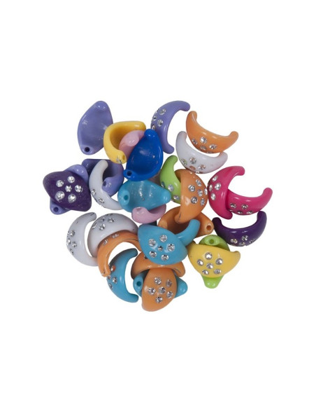 Accesorii creatie - cercelusi plastic, diverse culori, 15mm, set 40 buc, Colorarte