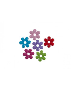 Accesorii creatie - floare plastic, diverse culori, 30mm, set 10 buc, Colorarte