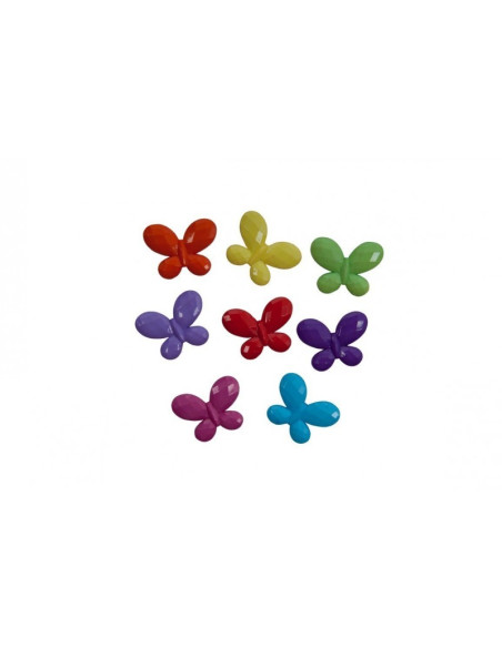 Accesorii creatie - fluture plastic, diverse culori, 30mm, set 10 buc, Colorarte