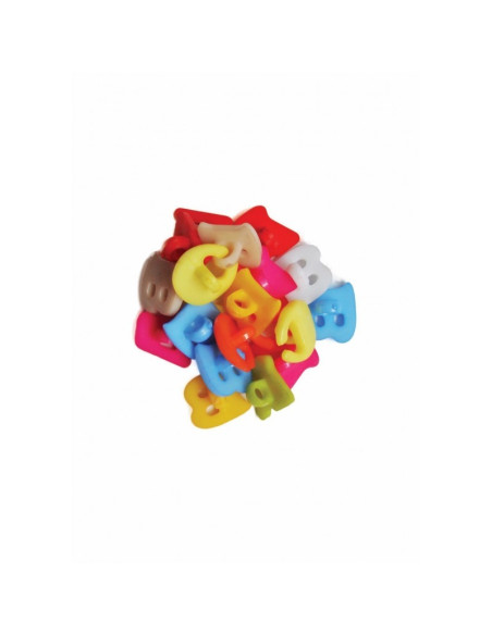 Accesorii creatie - nasturi alfabet plastic, diverse culori, set 30 buc, Colorarte
