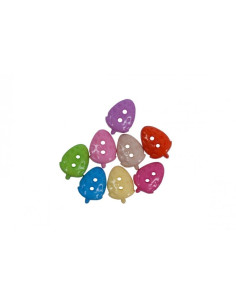 Accesorii creatie - nasturi capsuna plastic, diverse culori, 10mm, set 30 buc, Colorarte