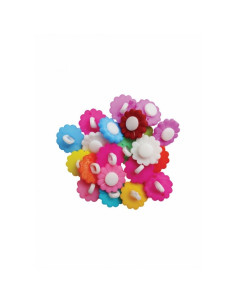 Accesorii creatie - nasturi floarea soarelui plastic, diverse culori, 15mm, set 20 buc, Colorarte
