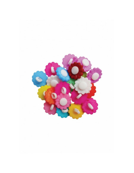 Accesorii creatie - nasturi floarea soarelui plastic, diverse culori, 15mm, set 20 buc, Colorarte