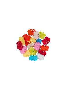 Accesorii creatie - nasturi fluture plastic, diverse culori, 10mm, set 20 buc, Colorarte