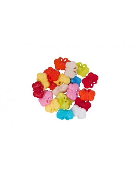 Accesorii creatie - nasturi fluture plastic, diverse culori, 10mm, set 20 buc, Colorarte