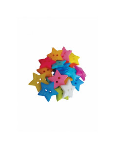 Accesorii creatie - nasturi stelute plastic, diverse culori, 20mm, set 20 buc, Colorarte