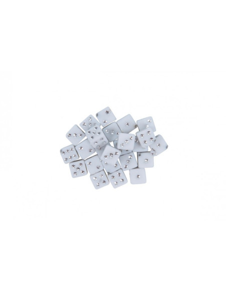 Accesorii creatie - zaruri plastic, alb, 5mm, set 50 buc, Colorarte