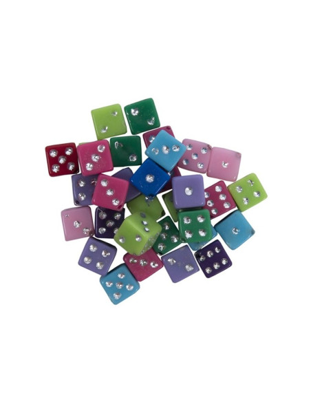 Accesorii creatie - zaruri plastic, diverse culori, set 30 buc, Colorarte