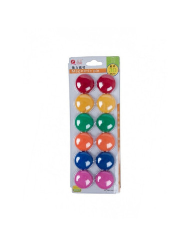 Magneti pentru tabla CNX 3012A, diametru 30mm, diverse culori, set 12 buc