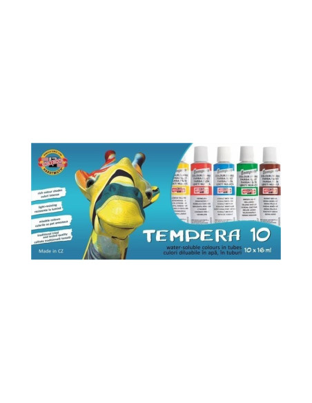 Culori tempera Koh-i-noor, 10 culori x 16ml, K162-548G