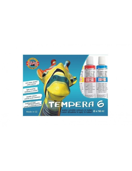 Culori tempera Koh-i-noor, 6 culori x 16ml, K162-547G