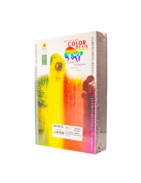 Carton colorat A4 Color Plus, 160g/mp, maro inchis, top 250 coli