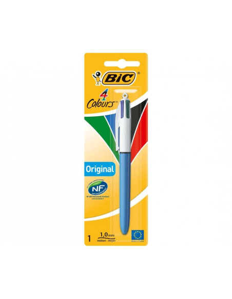 Pix cu bila Bic PRO, 1.0mm, cu mecanism, 4 culori (negru, albastru, rosu, verde)