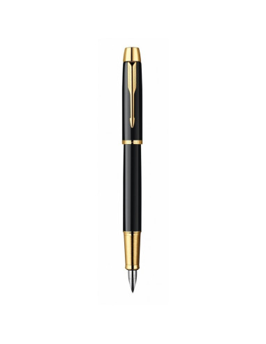 Stilou Parker IM Royal S0856190 1931645, penita iridium, alimentare rezerve sau convertor Parker, corp din alama negru lucios