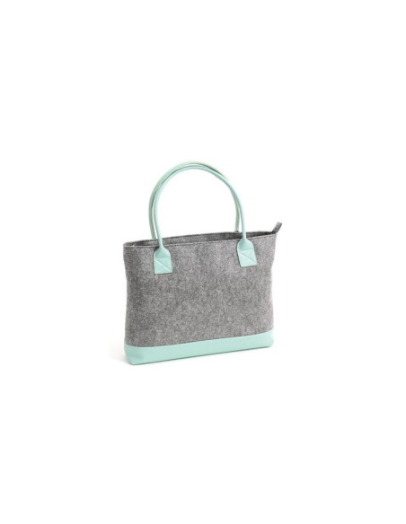 Geanta laptop Platinet Felt Collection PTO156FM, 15.6 inchi, dama, gri cu mint, 44x8x32.5cm