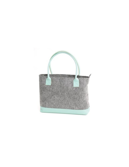 Geanta laptop Platinet Felt Collection PTO156FM, 15.6 inchi, dama, gri cu mint, 44x8x32.5cm