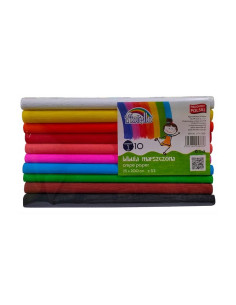 Hartie creponata Fiorello 170-2300, 25x200cm, diverse culori, set 10 role