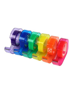 Banda adeziva Eagle TY2040VM, pentru ambalare, 12mm, colorat, cu dispenser diverse culori, cutie 6 buc