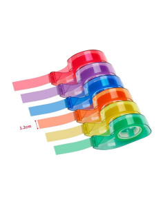 Banda adeziva Eagle TY2040VM, pentru ambalare, 12mm, colorat, cu dispenser diverse culori, cutie 6 buc 2