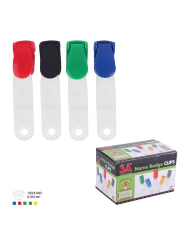 Clips pentru ecuson Ark 1092, plastic, diverse culori