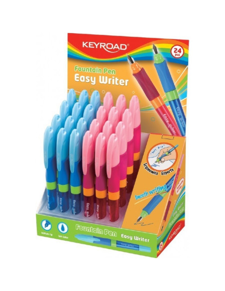 Stilou Keyroad Easy Writer KR971259, penita iridium, alimentare rezerve, grip ergonomic, corp plastic diverse culori