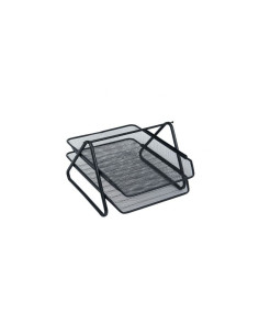Tavita documente Office Cover, 2 nivele, plasa metalica, negru
