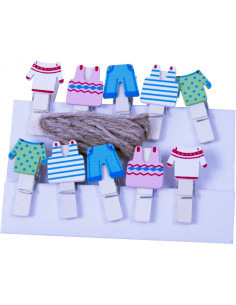 Accesorii creatie - lemn - carlig hainute, natur, 3.5cm, set 10 buc, Colorarte