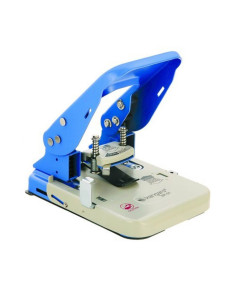 Perforator Kangaro BP-01, 30 coli, 2 orificii, aplicare nituri, metalic, albastru/bej, + 100 nituri
