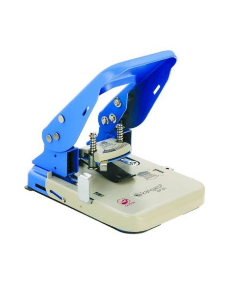 Perforator Kangaro BP-01, 30 coli, 2 orificii, aplicare nituri, metalic, albastru/bej, + 100 nituri
