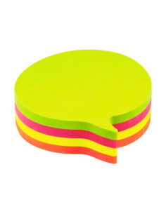 Notes adeziv Office Cover SN4505B, 100 coli, 75x75mm, 5 culori neon, forma balon, blister