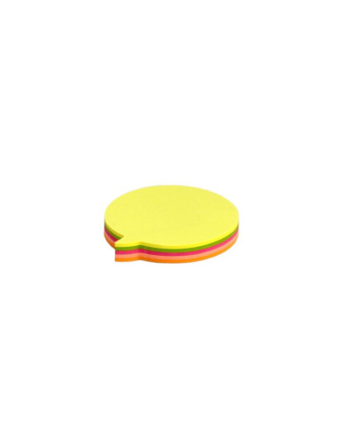 Notes adeziv Office Cover SN4505B, 100 coli, 75x75mm, 5 culori neon, forma balon, blister
