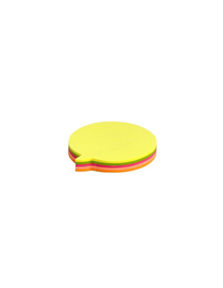 Notes adeziv Office Cover SN4505B, 100 coli, 75x75mm, 5 culori neon, forma balon, blister